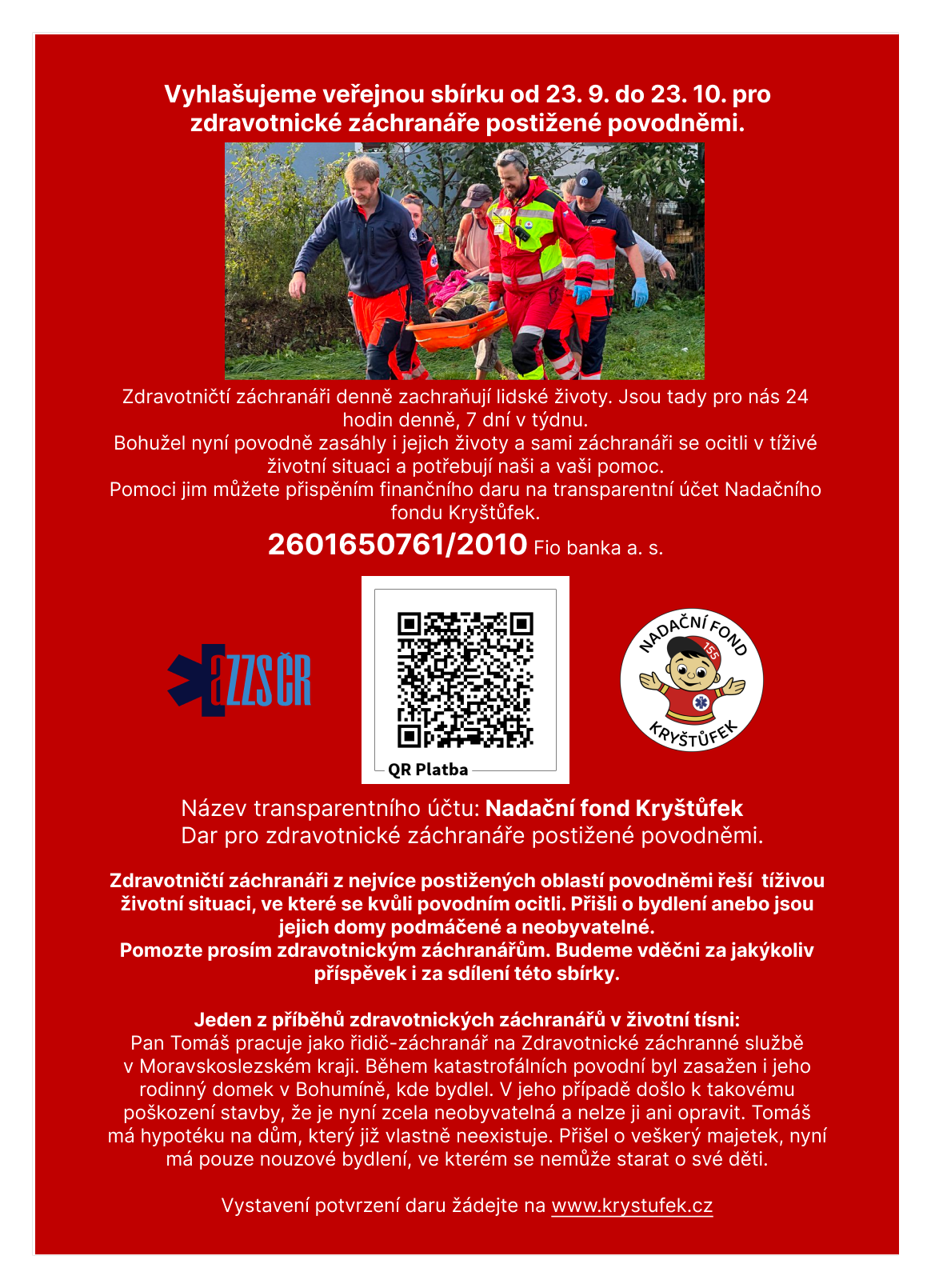 Grafický leták s QR kódem k příslušné sbírce